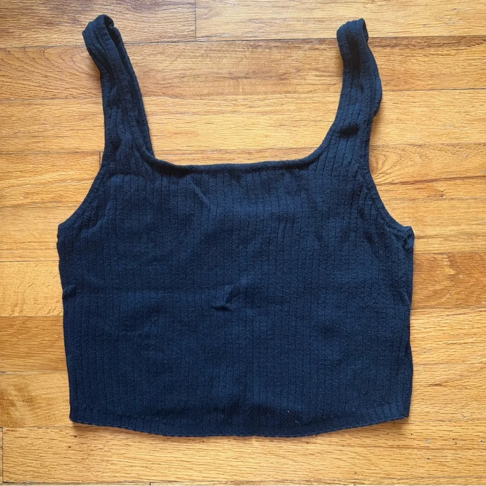 FP BEACH‎ by Free People Ribbed Daphne Top Black Medium